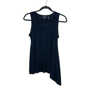 THEORY Drapey Scoop Neck Ribbed Viscose Black Tank size Small